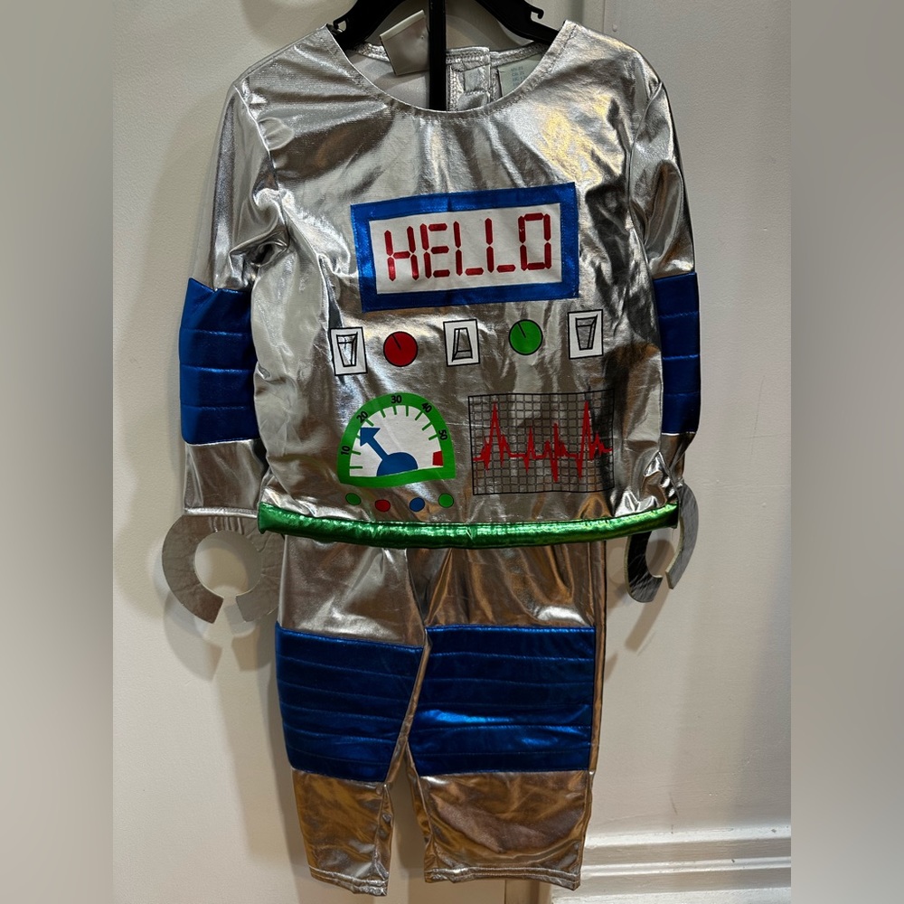 Boys 2T Halloween Robot Costume with Hat